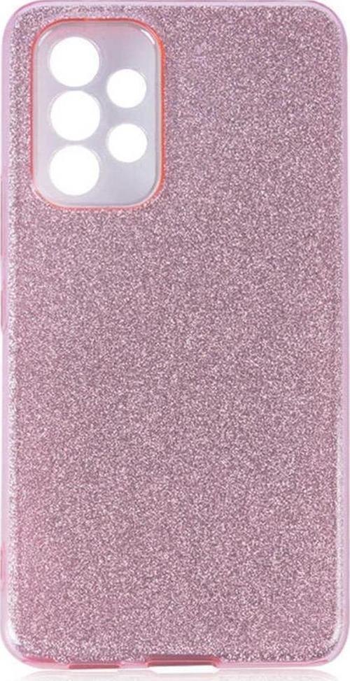 Galaxy A53 Ile Uyumlu Kılıf Simli Parlak Çift Katmanlı Shining Silikon Pembe