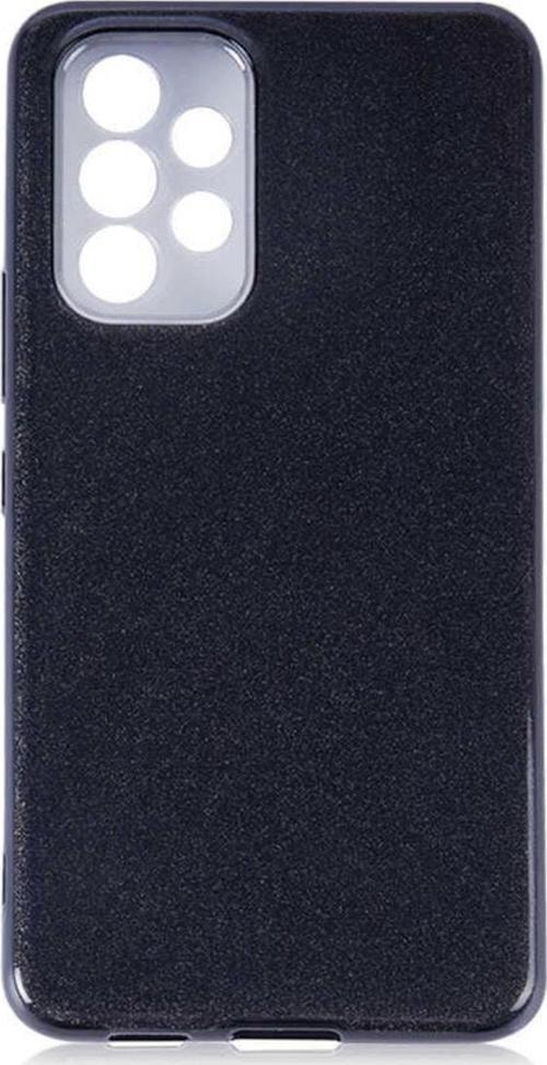 Galaxy A53 Ile Uyumlu Kılıf Simli Parlak Çift Katmanlı Shining Silikon Siyah