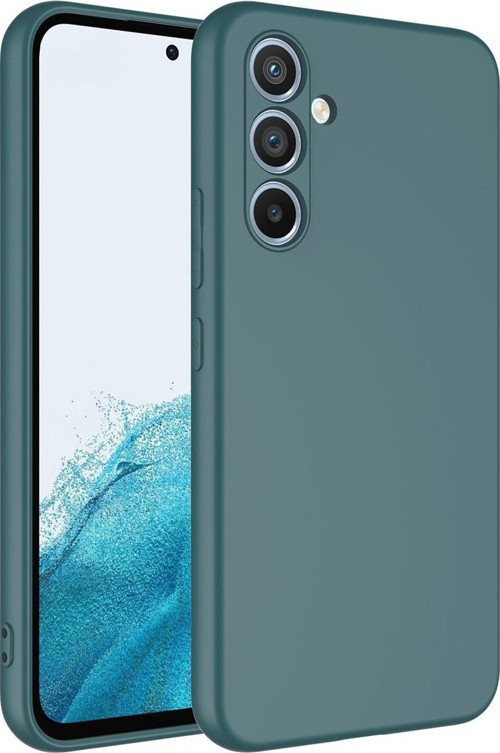 Galaxy A54 Ile Uyumlu Kılıf Kadife Iç Yüzey Silikon Z-mara Lansman Vieri Kılıf Koyu Yeşil