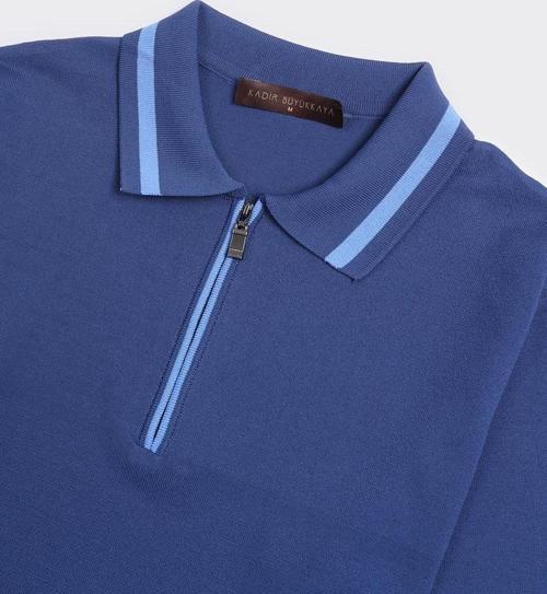 Fermuarlı Polo Yaka Kısa Kol Erkek T-Shirt