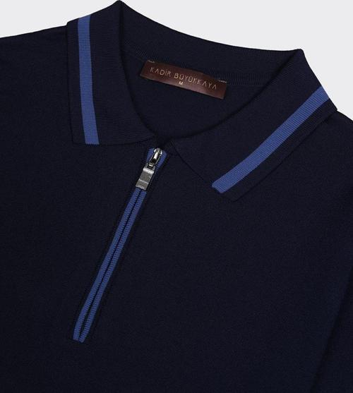 Fermuarlı Polo Yaka Kısa Kol Erkek T-Shirt