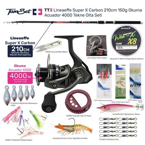 Acuador 4000  X Carbon 210cm 150g Tekne Olta Seti TT3