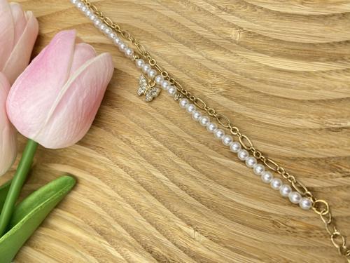 Xuping Butterfly with pearl Bileklik 