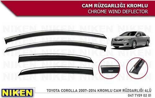 TOYOTA COROLLA 2007 2008 2009 2010 2011 2012 2013 KROMLU CAM RÜZGARLIĞI