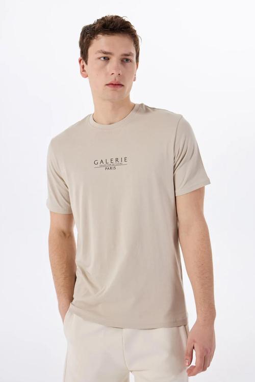 Erkek Onsvısta Rahat Kalıp Kısa Kollu %100 Pamuk T-Shirt 22034498 Bej