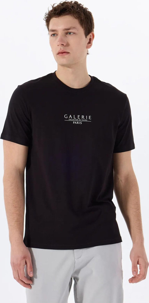 Erkek Onsvısta Rahat Kalıp Kısa Kollu %100 Pamuk T-Shirt 22034498 Siyah