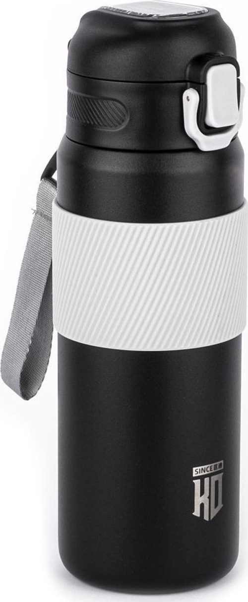 OKADI SİYAH PİPETLİ PASLANMAZ ÇELİK TERMOS 600ML