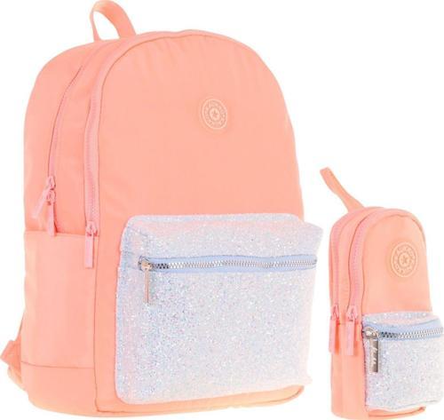 Bright Kız Çocuk Taşlı Somon Okul Çantası ve Çanta Şekilli Kalemlik Seti