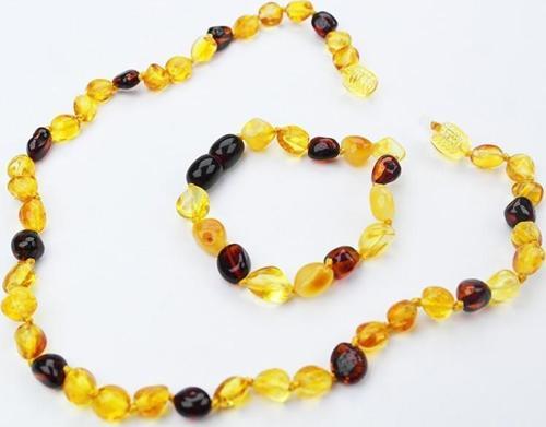 Gün Işığı Renkli Damla Kehribar Bebek Diş Seti