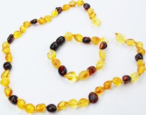 Karışık Renkli Damla Kehribar Bebek Diş Seti