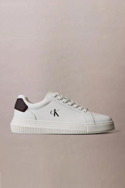Kalın Tabanlı Arma Detaylı Deri Erkek Siyah  Sneaker YM0YM01296-01W