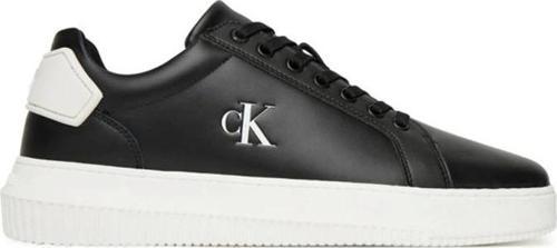 Kalın Tabanlı Arma Detaylı Deri Erkek Siyah  Sneaker YM0YM01296-0GM