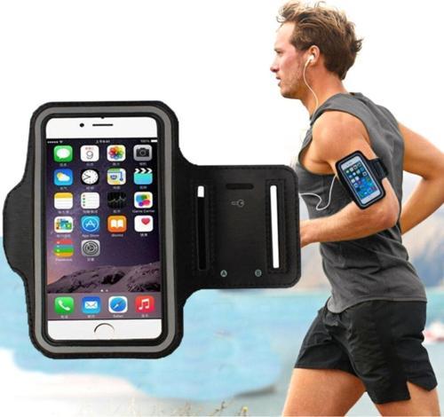 Galaxy M10 Kol Bandı Kılıf Koşu Bandı Kulaklık Çıkışlı Armband Su Geçirmez Siyah