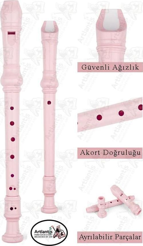 Flüt Blok 1 Adet Helvacıoğlu Renkli Blok Flüt Abs Plastik 3 Parça Kaliteli Net ve Yüksek Ses Kalitesi Fülüt