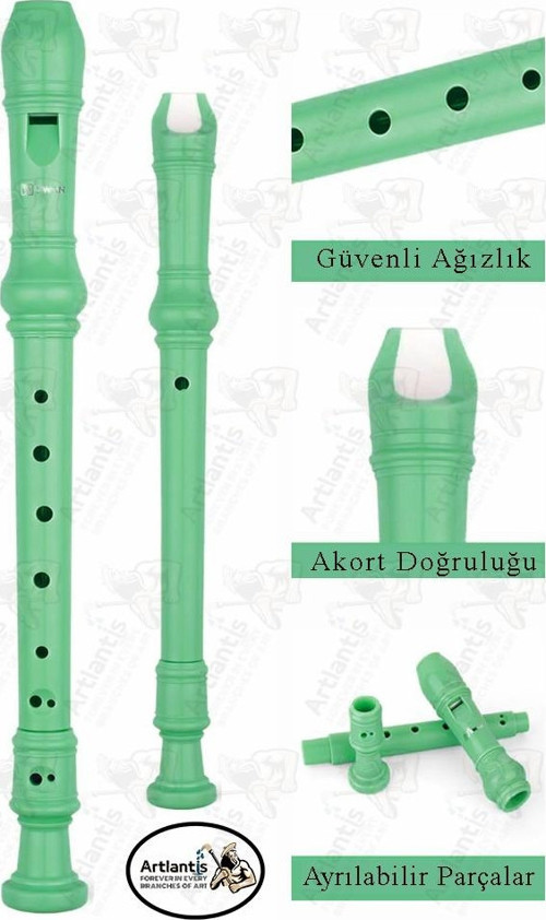 Flüt Blok 1 Adet Helvacıoğlu Renkli Blok Flüt Abs Plastik 3 Parça Kaliteli Net ve Yüksek Ses Kalitesi Fülüt