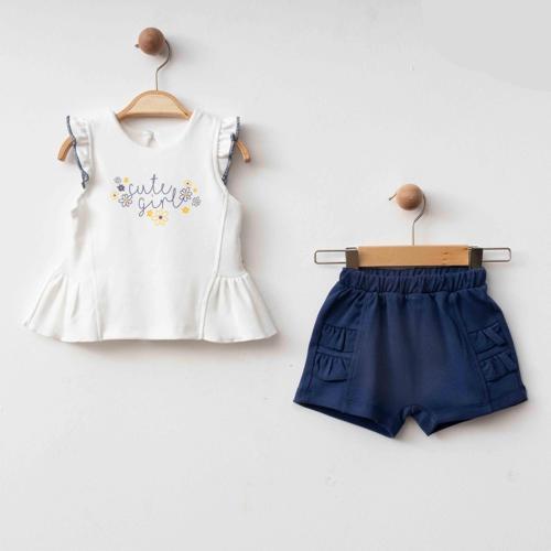 CUTE GIRL BLUZ ŞORT TAKIM LACİVERT