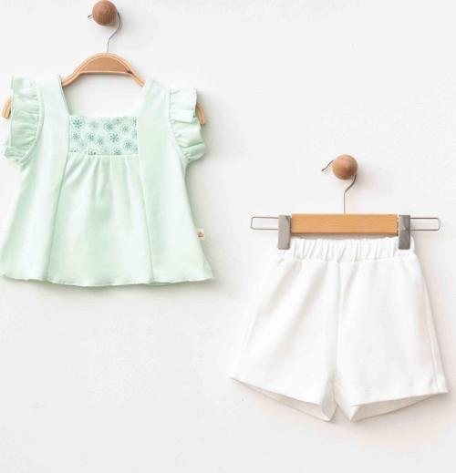 FIRFIRLI BLUZ ŞORT TAKIM Mint Yeşili