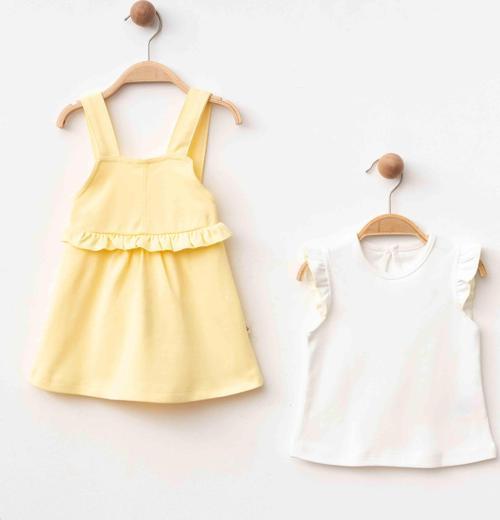 FIRFIRLI BODY ELBİSE SET Sarı