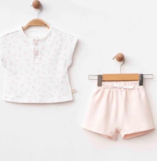 ÇİÇEKLİ BODY ŞORT TAKIM Pembe