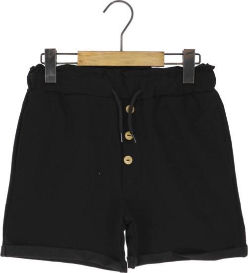 DÜĞMELİ KIZ ŞORT Siyah