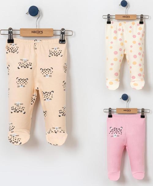 LEOPARLI PATİKLİ ÜÇLÜ PANTOLON SET Pembe