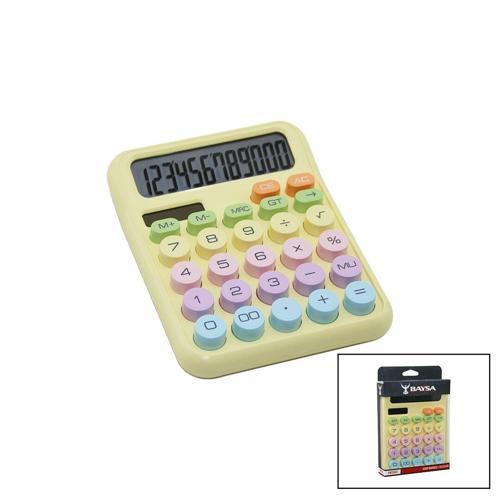 PİLLİ - GÜNEŞ ENERJİLİ DAKTİLO TUŞ MODEL=RENKLİ 12 HANELİ HESAP MAKİNESİ 16X12X2CM 162GR (5060)