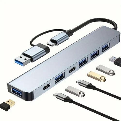 8 in 1 Usb Çevirici Notebook Macbook Type-C Uyumlu Görüntü Aktarıcı Hub (5060)