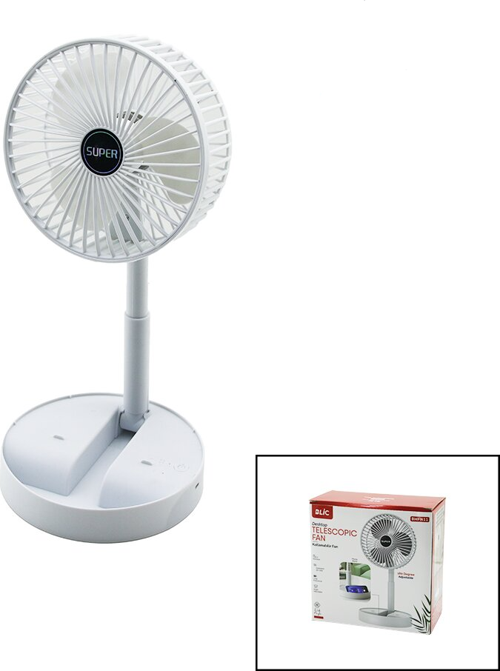 MASA ÜSTÜ VANTİLATÖR USB ŞARJLI KATLANIR FAN=16.4CM - UZAYAN AYAK=12.5-19CM 180 DERECE DÖNEBİLEN TELEFONLUKLU BWFN-11 (5060)