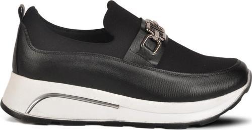 Siyah Beyaz Hafif Bağcıksız Kadın Casual Ayakkabı 1705 Z