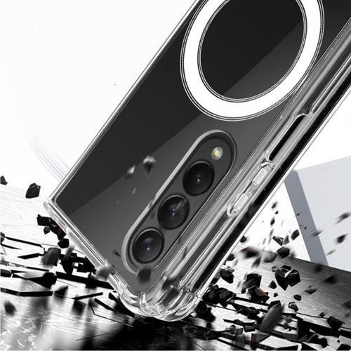 Galaxy Z Fold 4 ile uyumlu Kılıf Magsafe ile uyumlu Nitro AntiShock Transparan Köşeler Airbag Koruma