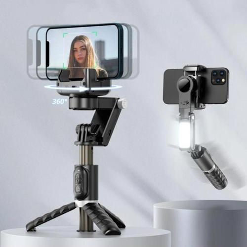 Akıllı Telefonlar İçin Gimbal Stabilizator Kendinden Işıklı 360 Derece Dönebilen Video Kaydı Q18
