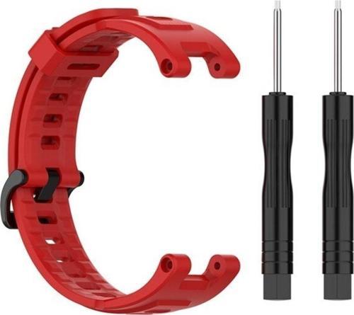 Amazfit T-rex Ile Uyumlu Solitude Spor Profesyonel Silikon Kordon Kırmızı