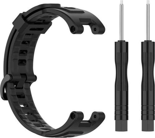 Amazfit T-rex Ile Uyumlu Solitude Spor Profesyonel Silikon Kordon Siyah