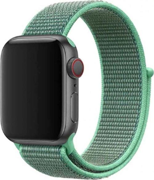 Apple Watch 40mm Bilekli Kumaş Kayış Kordon Nane Yeşil