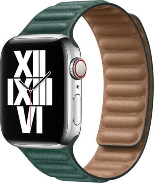 Apple Watch 42mm Segment Deri Kordon Koyu Yeşil