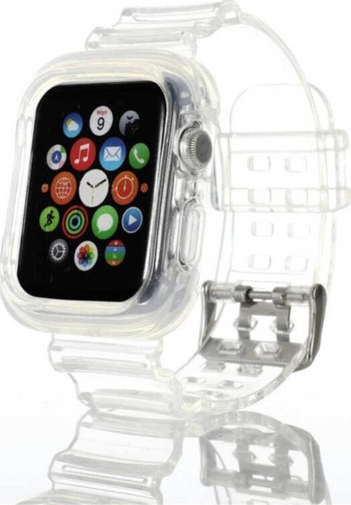 Apple Watch 42mm Serrated Silikon Kordon Şeffaf