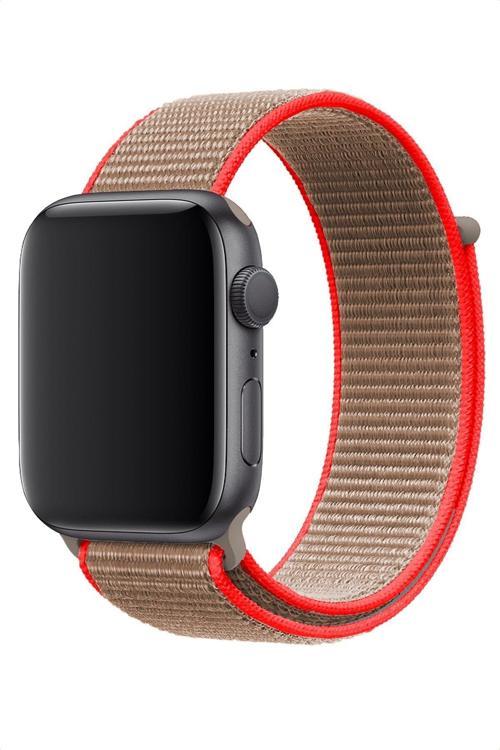 Apple Watch 42mm Uyumlu Kayış Spor Loop Kordon Neon Kahve