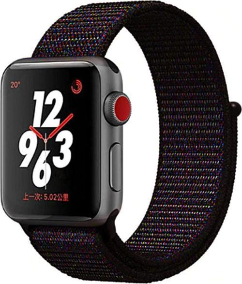 Apple Watch 44mm Bilekli Kumaş Kayış Kordon Noktalı Siyah