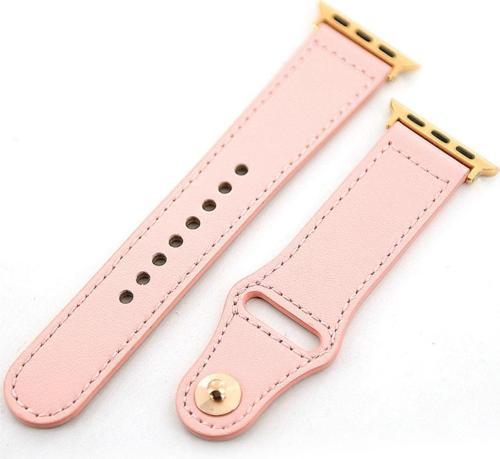 Apple Watch 38mm Deri Kordon Kayış  Pembe