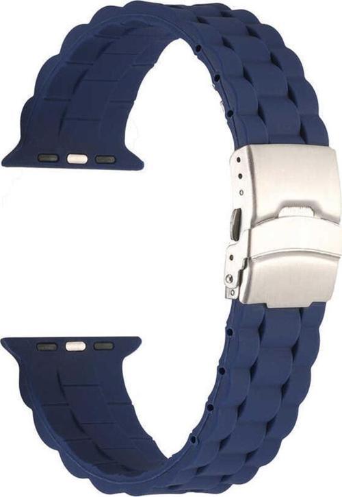 Apple Watch 6 Ile Uyumlu Kordon 38-40mm Metal Toka Delikli Ayarlanabilir Panoply Silikon Kayış