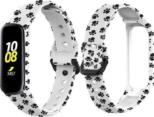 Galaxy Fit 2 Sm-r220 Ile Uyumlu Renkli Desenli Alvarez Spor Kayış Kordon Beyaz