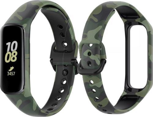 Galaxy Fit 2 Sm-r220 Uyumlu Renkli Desenli Alvarez Spor Kayış Kordon Asker Yeşili
