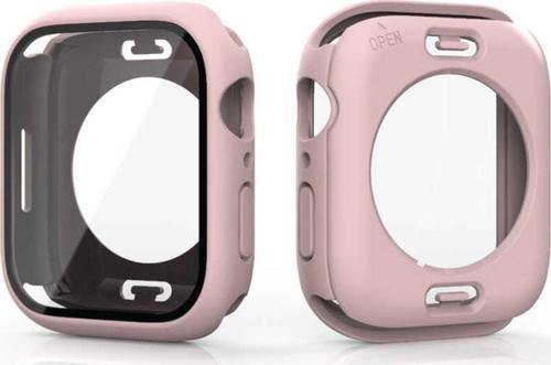 Apple Watch Ile Uyumlu 44mm 360 Derece Korumalı Kasa Ve Ekran Koruma Sempiternal Watch Gard Pembe