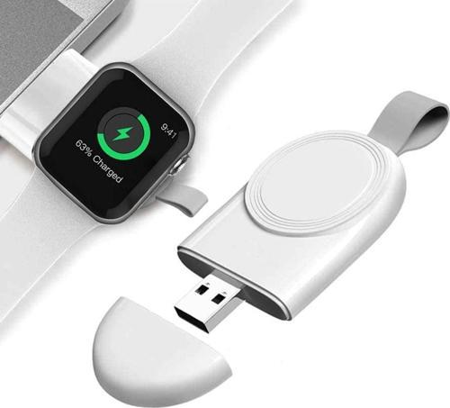 Apple Watch Serisi Ile Uyumlu Usb Manyetik Taşınabilir Kablosuz Şarj Cihazı Beyaz