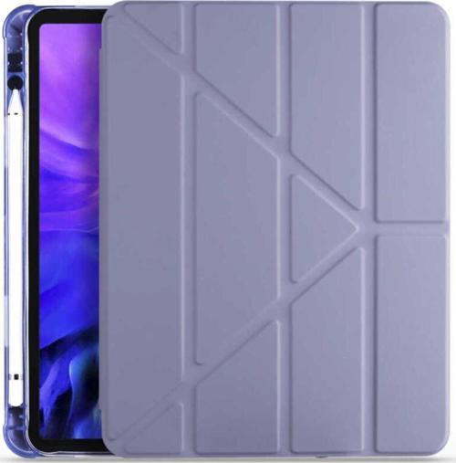 Apple Ipad 9.7 2017 Tofu Folding Kalem Tutacaklı Standlı Kılıf Mor