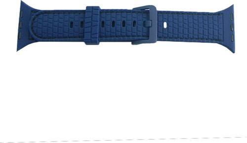 Apple Watch 4 Ile Uyumlu Delikli Vlahovic 38-40mm Dikişli Tokalı Kordon Lacivert