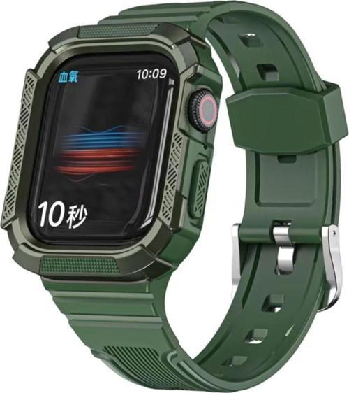 Apple Watch 4 Ile Uyumlu Double Protect 42-44mm Firmino Antishok Kordon Koyu Yeşil