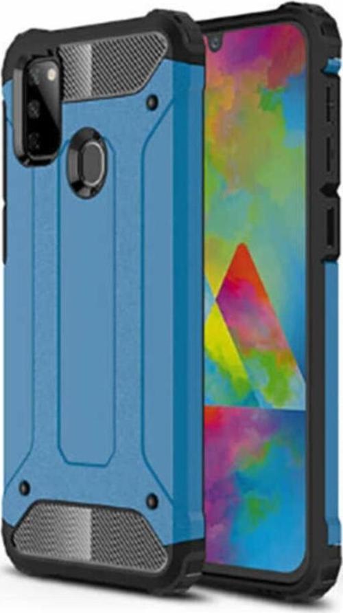 Galaxy M21 Kılıf Shockproof Slikon Zırh Mavi