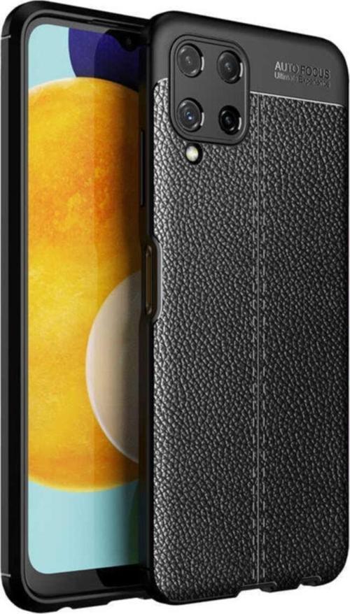 Galaxy M32 Kılıf Niss Silikon Deri Görünümlü Siyah
