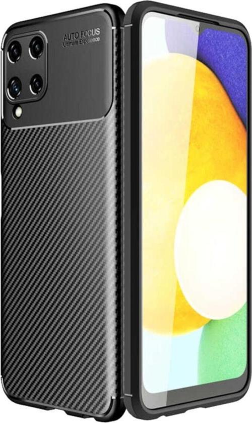 Galaxy M32 Uyumlu Kılıf Karbon Delüx Tpu Silikon Siyah